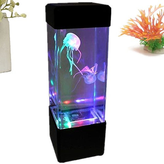 SPRING PARK Mini Colorful Moving Jellyfish Aquarium Home Office Night Light LED Lamp Tank Animals & Pet Supplies > Pet Supplies > Fish Supplies > Aquarium Lighting SPRING PARK   