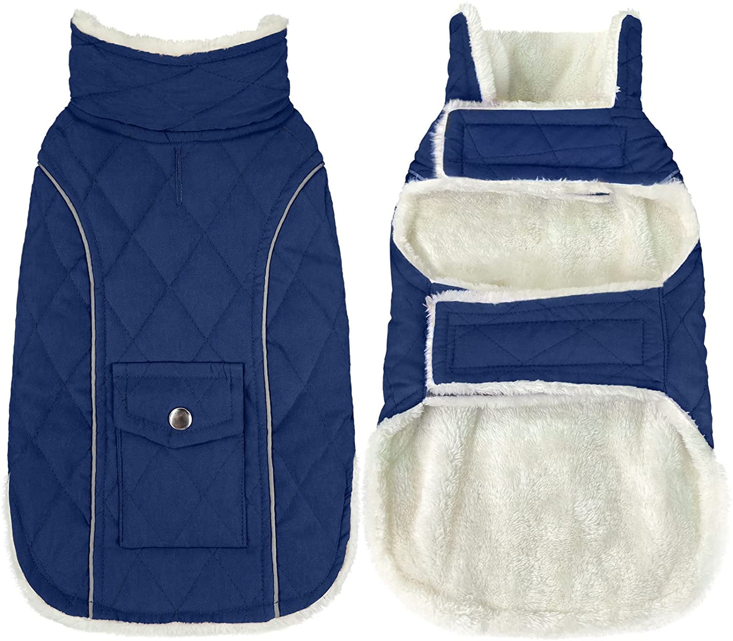 Malier Dog Winter Coat, Windproof Dog Cold Weather Coats with Real Pocket, Winter Dog Extra Warm Coat Dog Fleece Jacket Reflective Dog Clothes for Small Medium Large Dogs and Puppy (Medium, Green) Animals & Pet Supplies > Pet Supplies > Dog Supplies > Dog Apparel Malier Blue Large 