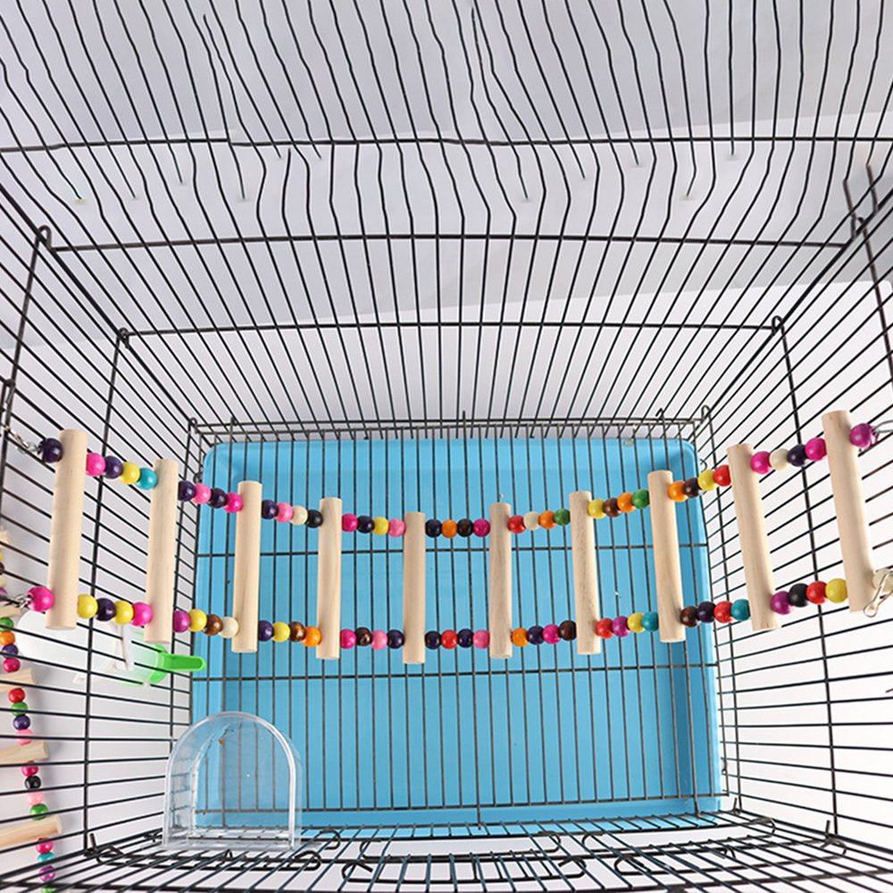 Pet Enjoy Bird Ladder with Colorful Beads,Parrot Crawling Rainbow Bridge Wooden Stand,Funny Perch Trainning Bird Swing Toys Animals & Pet Supplies > Pet Supplies > Bird Supplies > Bird Ladders & Perches Pet Enjoy   