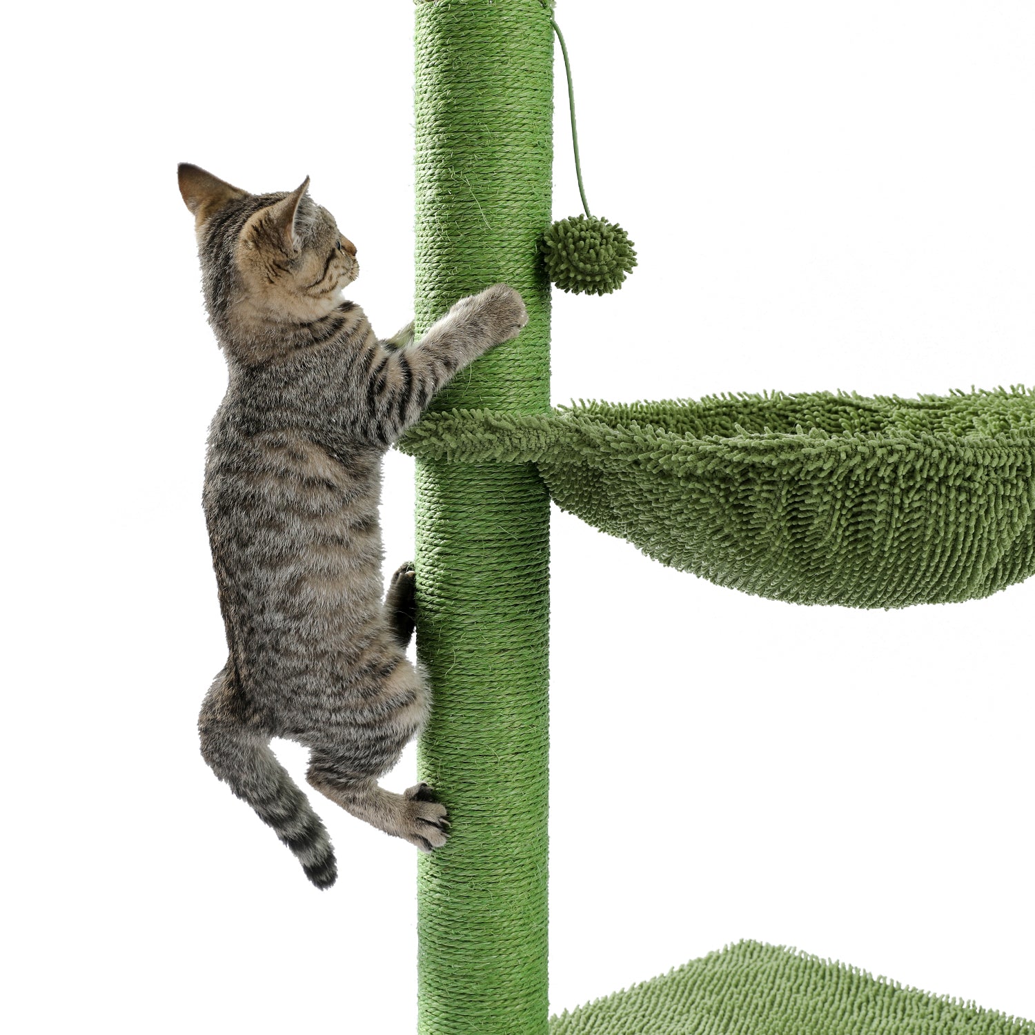 Cactus Cat Scratcher - Cat Cactus Scratching Post with Ball,Natural Sisal Ropes - save Your Furniture with Durable Handmade Cactus Cat Tree - Loads of Entertainment for Your Cat
