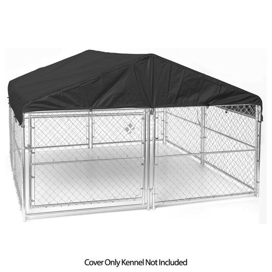 Lucky Dog Weatherguard Outdoor Dog Kennel Roof Cover, Black, 10'L X 10'W X 1'H Animals & Pet Supplies > Pet Supplies > Dog Supplies > Dog Kennels & Runs Jewett Cameron Company   