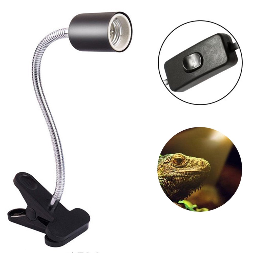 Reptile Heat Lamp Tortoise Basking Spot Lamp Turtle 360°Rotatable Light Clamp Flexible Ceramic Clip Desk Light Holder Socket with Dimmable Switch for Aquarium Pet Lizard Animals & Pet Supplies > Pet Supplies > Fish Supplies > Aquarium Lighting SurVank   