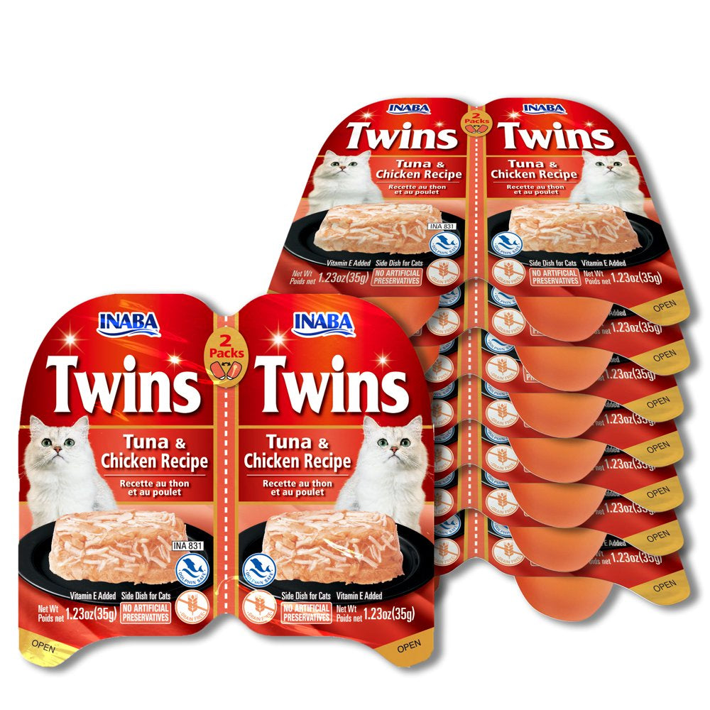 INABA Twins for Cats, Chicken/Gelée Topper Cups, 1.23 Oz/Srv, 16 Srvs, Chicken Animals & Pet Supplies > Pet Supplies > Cat Supplies > Cat Treats INABA Foods (USA) Inc Tuna and Chicken Recipe  