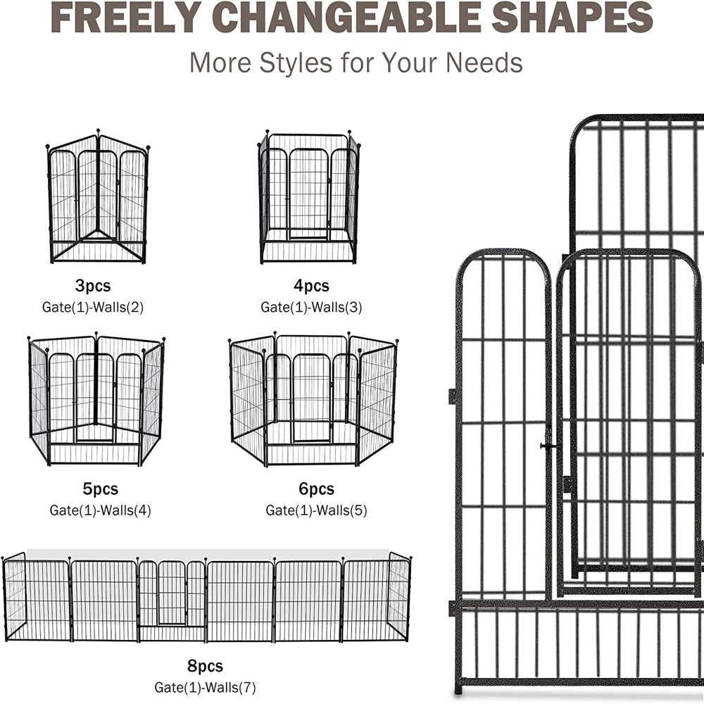 Saim Metal Dog Playpen 8 Panel Dog Pen 32Inch Height Exercise Pen W/Door for Small/Medium Dogs Outdoor Indoor RV Yard Animals & Pet Supplies > Pet Supplies > Dog Supplies > Dog Kennels & Runs Saim   