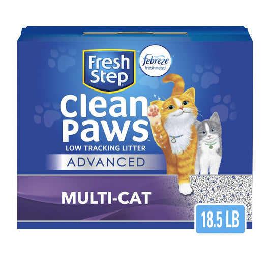 Fresh Step Advanced Clean Paws Clumping Cat Litter, Low Tracking, Odor Control, 18.5 Lb Animals & Pet Supplies > Pet Supplies > Cat Supplies > Cat Litter The Clorox Company   