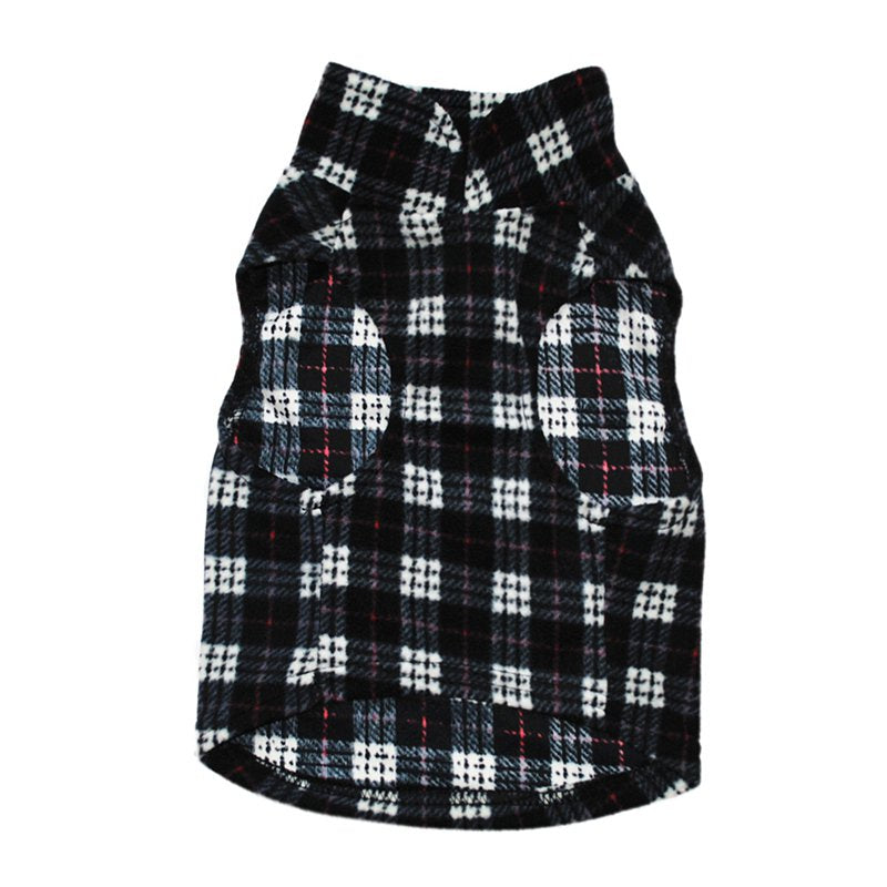 VICOODA Pet Dog Polar Fleece Vest, Autumn Winter Pet Plaid Jacket Dog Coat Cold Weather Clothes Apparels for Small Medium Large Dogs,Black,S Animals & Pet Supplies > Pet Supplies > Dog Supplies > Dog Apparel Vicooda   