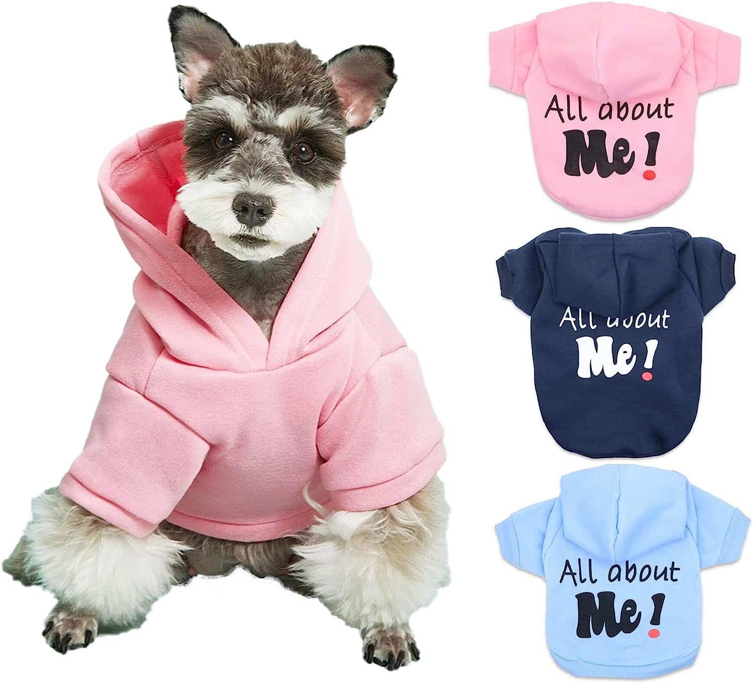 Small Dog Clothes for Small Dogs Girl Dog Sweatshirt Puppy Sweater Hoodies for Dogs, Pink, Small Animals & Pet Supplies > Pet Supplies > Dog Supplies > Dog Apparel DroolingDog Pink Medium 