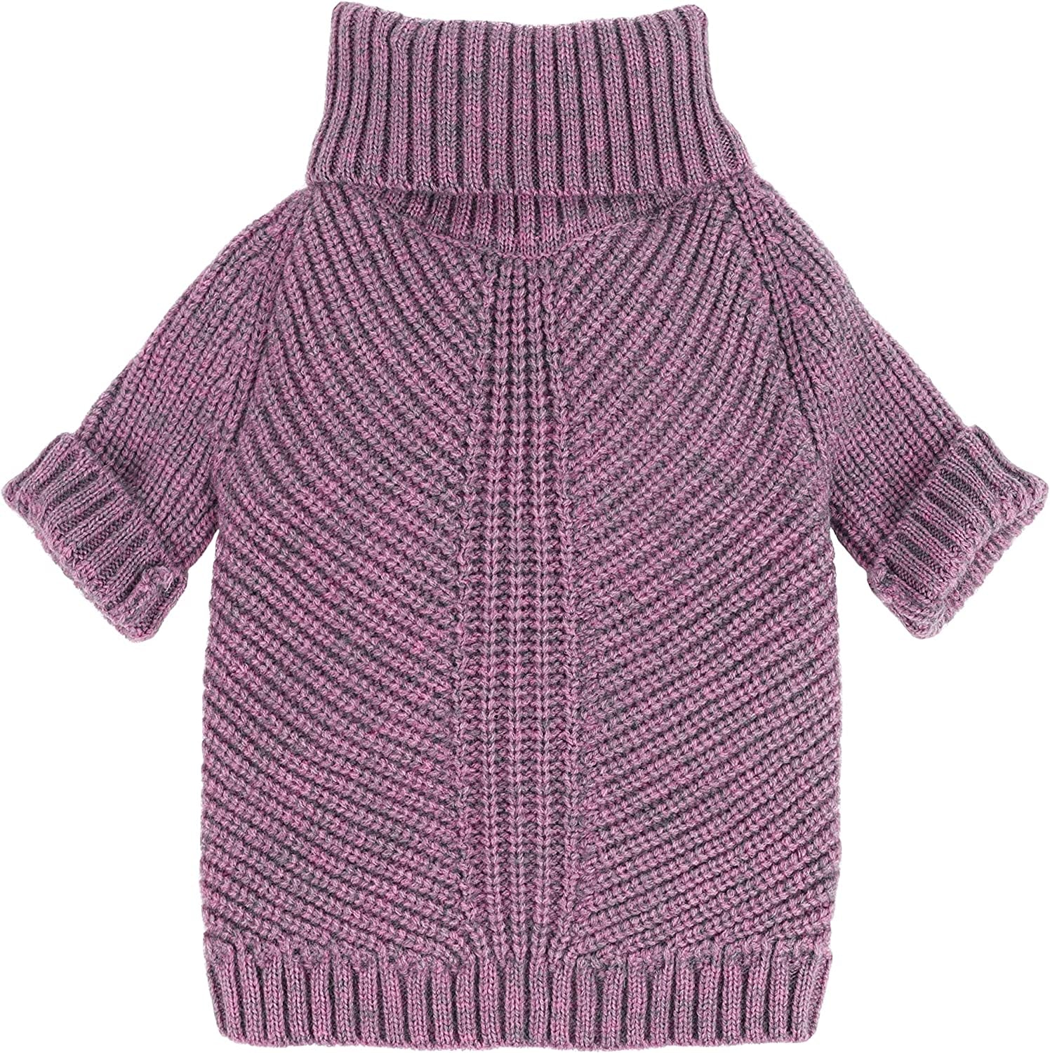 Fitwarm Dog Turtleneck Sweater, Thermal Knitted Pet Coat, Dog Winter Clothes for Small Dogs, Cat Apparel, Heather Grey, Small Animals & Pet Supplies > Pet Supplies > Dog Supplies > Dog Apparel Fitwarm Purple Medium 