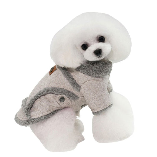 Hiheart Small Senior Lean-Bodied Dog Faux Shearling Lining Winter Coat Beige M Animals & Pet Supplies > Pet Supplies > Dog Supplies > Dog Apparel Daai Apparel Co LTD M(Chestgirth 14.57") Beige 