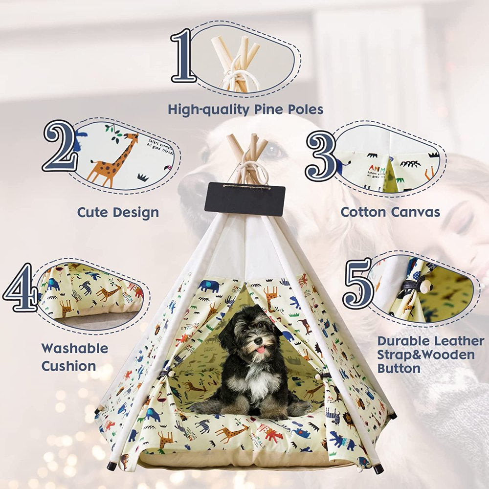 Tipi pour animaux de compagnie, lit pour chien et chat, maisons pour  animaux de compagnie avec coussin épais