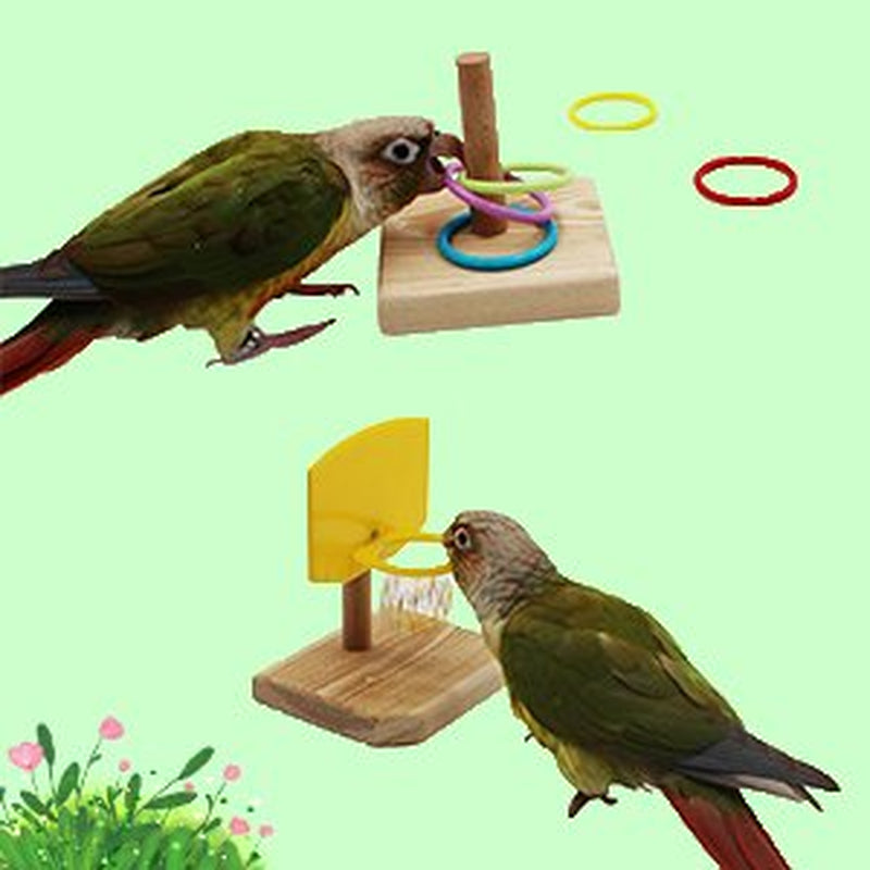 Bird Toys, Bird Trick Tabletop Toys, Training Basketball Stacking Color Ring Toys Sets, Parrot Chew Ball Foraing Toys, Education Play Gym Playground Activity Cage Foot Toys Animals & Pet Supplies > Pet Supplies > Bird Supplies > Bird Gyms & Playstands Peralng   