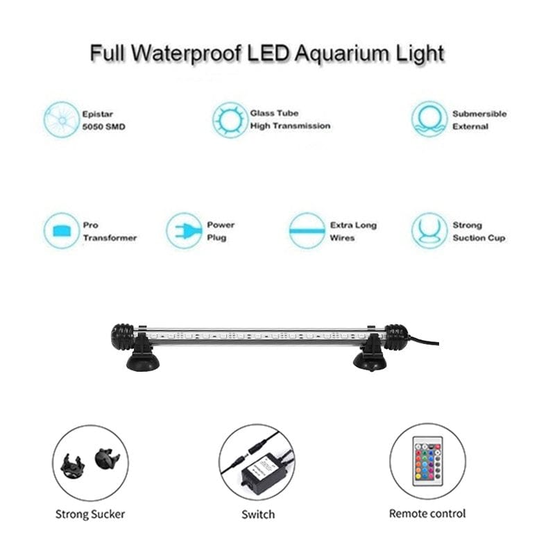 18-52Cm Aquarium Fish Tank LED Light Submersible Waterproof Bar Strip Lamp 5050 Underwater Lights Animals & Pet Supplies > Pet Supplies > Fish Supplies > Aquarium Lighting Gonex   