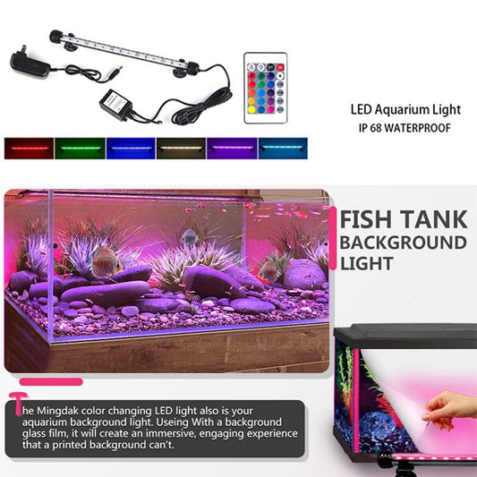 18-52Cm Remote Aquarium Fish Tank Light RGB LED Light Bar Strip Lamp Submersible Waterproof Light Animals & Pet Supplies > Pet Supplies > Fish Supplies > Aquarium Lighting Oak Leaf 38 cm  