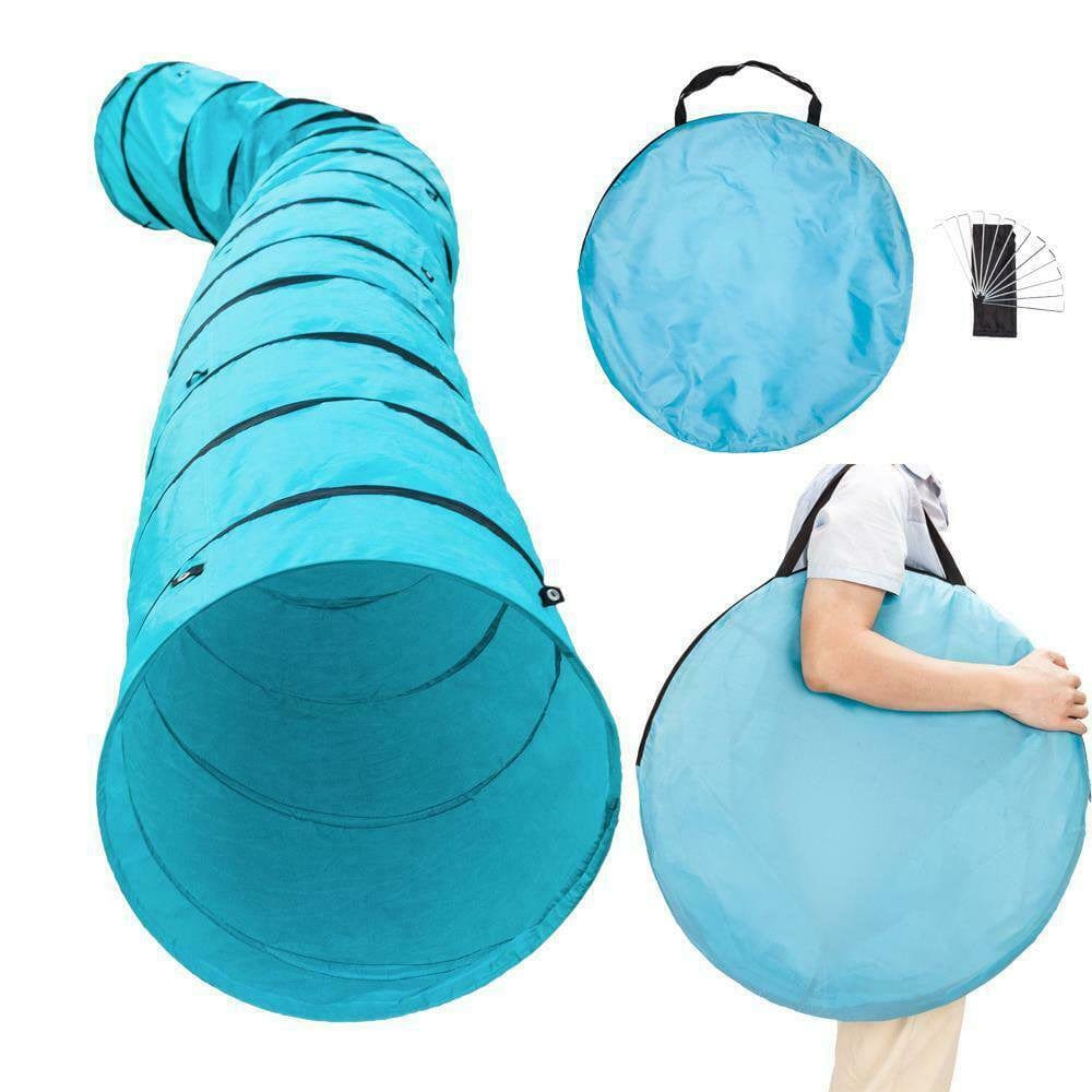 18' Agility Training Tunnel Pet Dog Play Outdoor Obedience Exercise Equipment Blue Animals & Pet Supplies > Pet Supplies > Dog Supplies > Dog Treadmills Goorabbit   