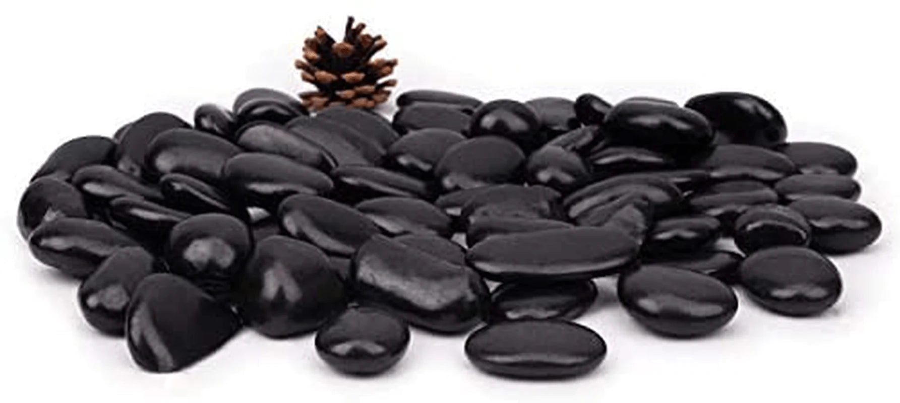 [18 Pounds] Black Pebbles Aquarium Gravel River Rock, Natural Polished Decorative Gravel,Garden Outdoor Ornamental River Pebbles Rocks,Black Stones，Polished Gravel for Landscaping Vase Fillers (Black)