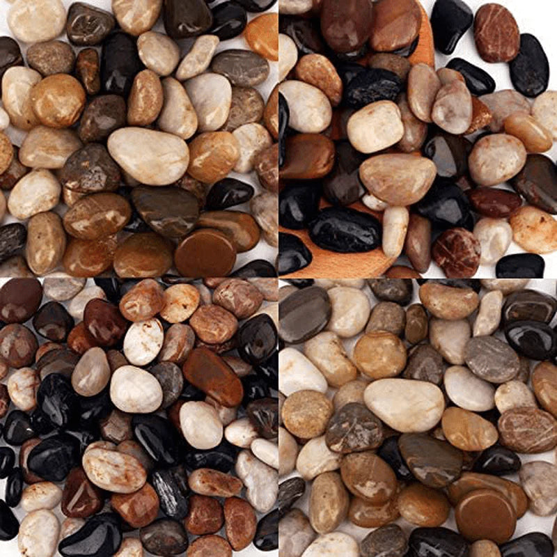 [18 Pounds] Pebbles Aquarium Gravel River Rock, Natural Polished Decorative Gravel,Garden Ornamental River Pebbles Rocks, Mixed Color Fish Tank Stones，Polished Gravel for Landscaping (Multicolor)