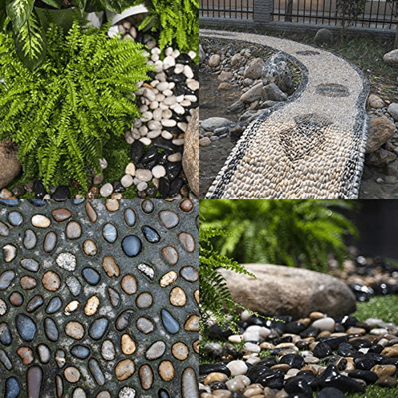 18 Pounds Pebbles Aquarium Gravel River Rock, Natural Polished Decorative Gravel, Polished Pebbles,Garden Ornamental River Pebbles Rocks, Mixed Color Stones for Landscaping Vase Fillers (18.3)