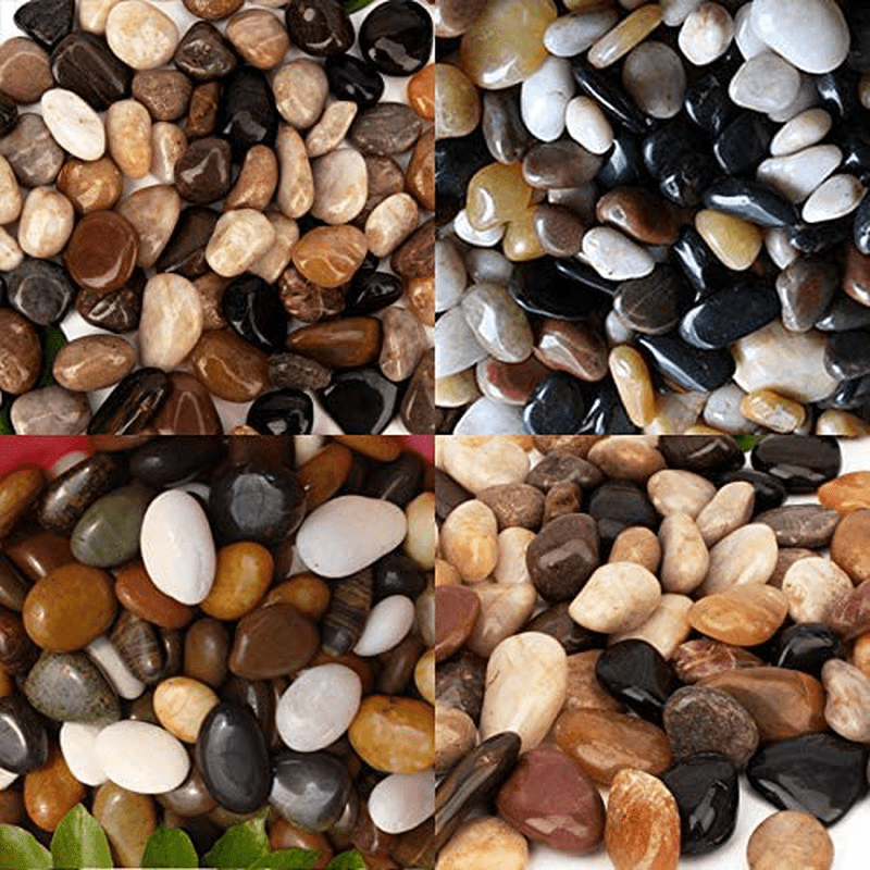 18 Pounds Pebbles Aquarium Gravel River Rock, Natural Polished Decorative Gravel, Polished Pebbles,Garden Ornamental River Pebbles Rocks, Mixed Color Stones for Landscaping Vase Fillers (18.3)