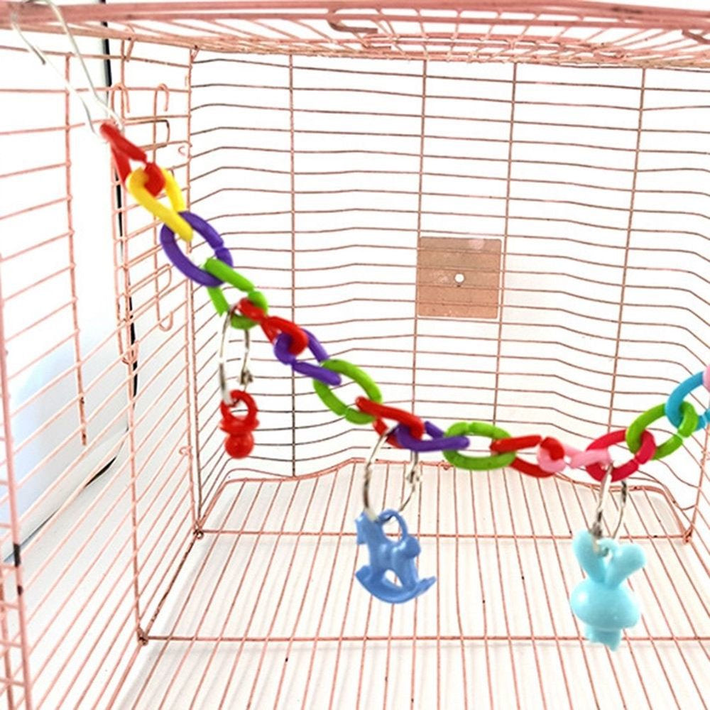 Colorful Bird Toy Parrot Swing Cage Toy Climbing Toy for Parakeet Cockatiel Budgie Lovebird 35Cm Animals & Pet Supplies > Pet Supplies > Bird Supplies > Bird Toys HiMiss   