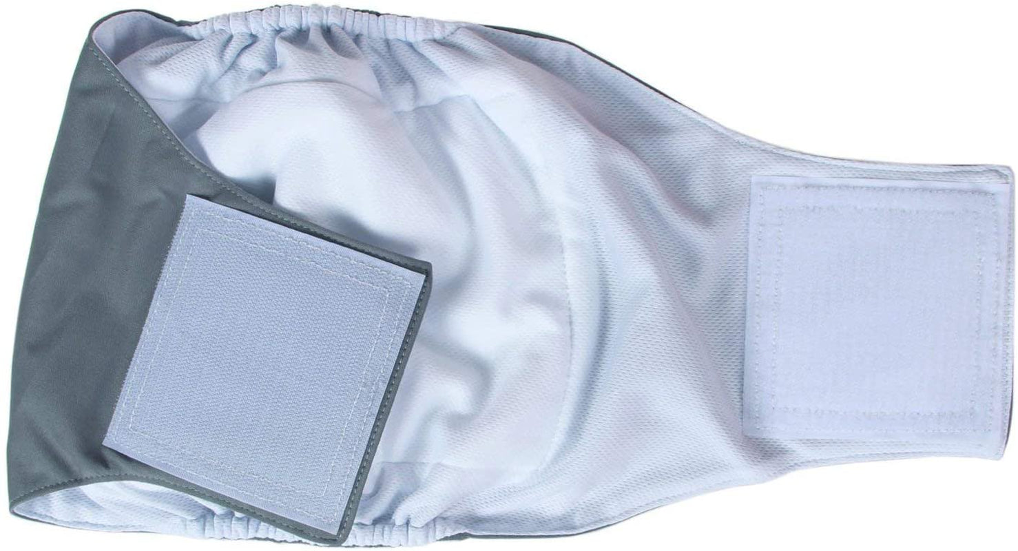 Reusable Wrap Diapers for Male Dogs, Washable Puppy Belly Band Pack of 3 (L2, 20"-24" Waist, Black+ Gray+ Lake Blue) Animals & Pet Supplies > Pet Supplies > Dog Supplies > Dog Diaper Pads & Liners Home Décor   