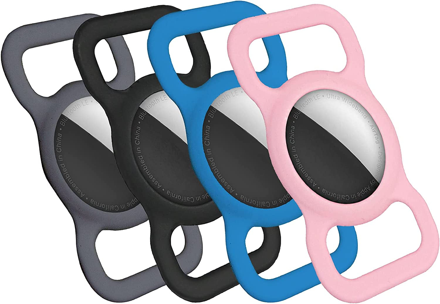 Dog Collar Holder Perfect for Apple Airtag 2 Pack - Protective Case and Airtag Holder for Pets, Backpacks - Air Tag Case (Blue & Pink) Electronics > GPS Accessories > GPS Cases Basman Black, Gray, Pink, Blue 4 Pack 