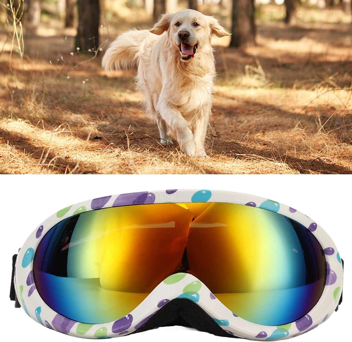 Dog Sunglasses, Dog Goggles Pet Glasses Eye UV Protection Winproof for Dogs Eyes Protection Red Lens (Pink Blue Frame) Animals & Pet Supplies > Pet Supplies > Dog Supplies > Dog Apparel RiToEasysports   