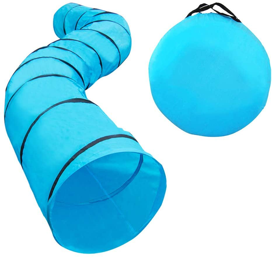 Houseables Dog Agility Training Tunnel, 18 Ft Long, 24" Open, Blue, 1 Pk, Polyester, Play Tunnels for Training Small & Medium Dogs, Park Playground Toy, Large Obstacle Course, Pets, W/ Carrying Case Animals & Pet Supplies > Pet Supplies > Dog Supplies > Dog Toys Houseables   