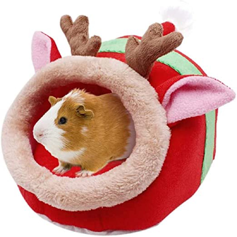 Pet Nest, Cute Cartoon Animal Shape Small Pet Bed Cage Accessories Habitat Nest for Hamster Hedgehog Guinea Pig Animals & Pet Supplies > Pet Supplies > Small Animal Supplies > Small Animal Habitats & Cages Hirigin Elk Shape XL 