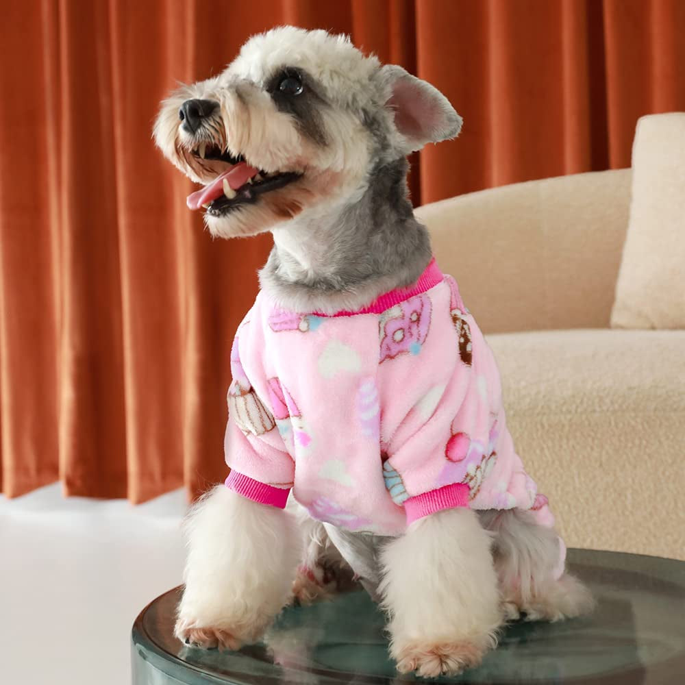 Fitwarm Sweet Cupcake Pet Clothes for Dog Pajamas PJS Coat Soft Velvet Pink XS Animals & Pet Supplies > Pet Supplies > Dog Supplies > Dog Apparel Fitwarm   