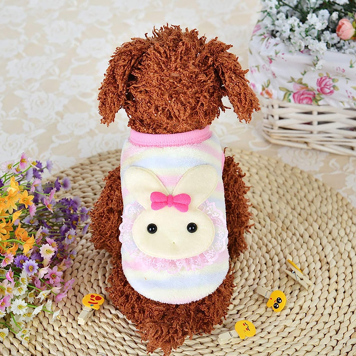 Honprad Puppy Clothes for Small Dogs Boy Rain Coat Soft Fleece Vest Doggie Pullover Warm Jacket Winter Autumn Striped Home Pet Clothes Animals & Pet Supplies > Pet Supplies > Dog Supplies > Dog Apparel HonpraD   