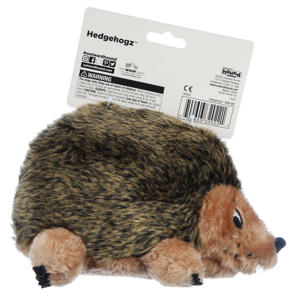 Outward Hound Hedgehogz Grunting Plush Dog Toy, Brown, Medium Animals & Pet Supplies > Pet Supplies > Dog Supplies > Dog Toys Outward Hound Holdings   