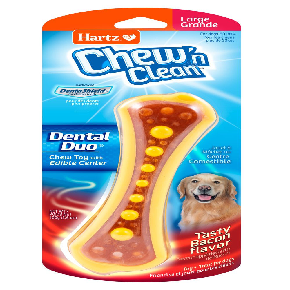 Hartz Chew 'N Clean Dental Duo Dog Toy, Large, Color May Vary Animals & Pet Supplies > Pet Supplies > Dog Supplies > Dog Toys Hartz L  