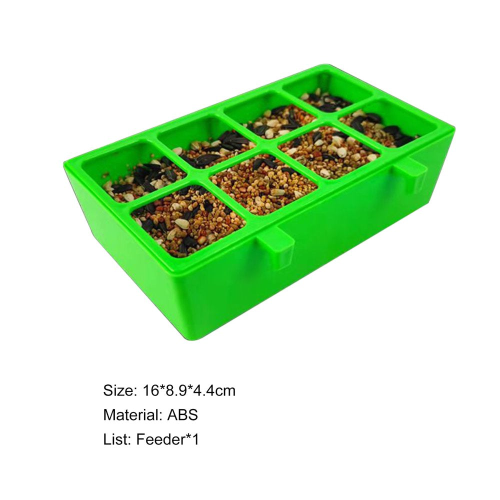 HEVIRGO Parrot Feeder 8 Compartments Splash-Proof Food Bowl Pet Bird Hanging Feeding Container Cage Accessories Green ABS Animals & Pet Supplies > Pet Supplies > Bird Supplies > Bird Cage Accessories HEVIRGO   