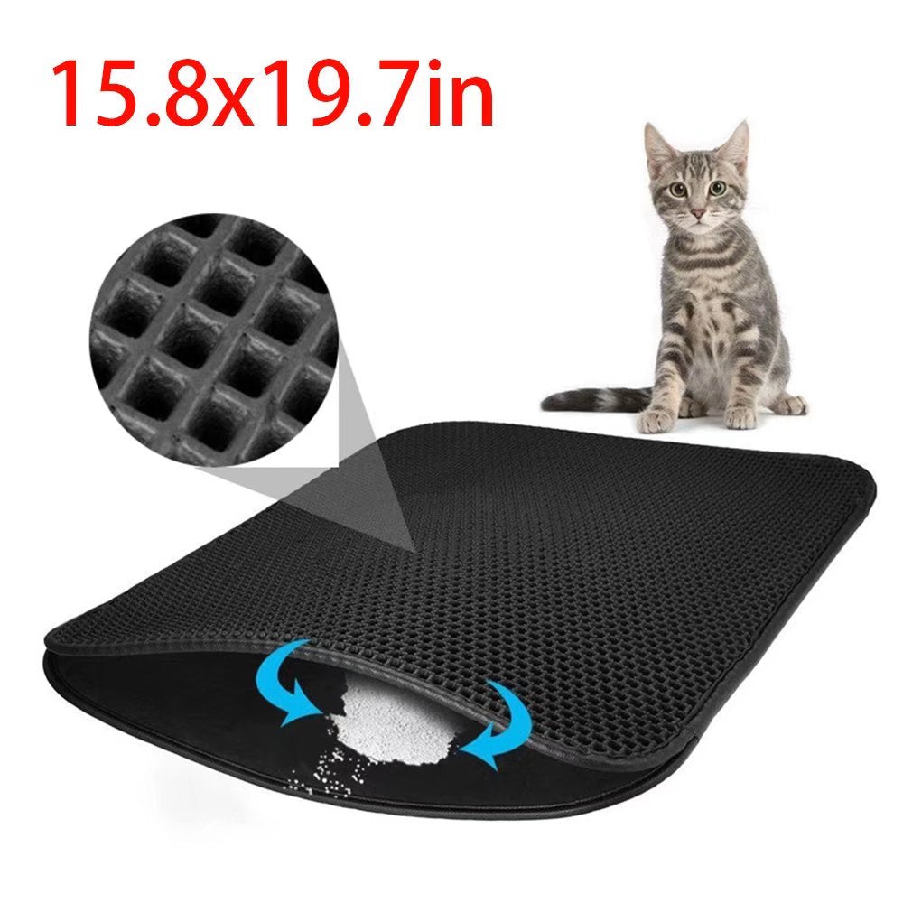 Pet Cat Litter Mat Double Layer Waterproof Litter Cat Pads Trapping Pet Litter Box Mat