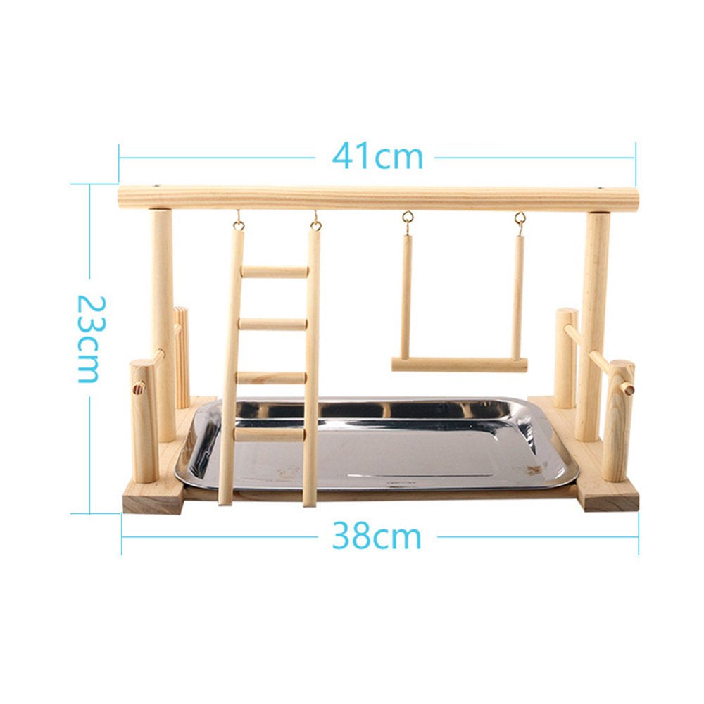 SPRING PARK Parrot Play Stand Bird Playground Wood Perch Gym Playpen Ladder with Feeder Animals & Pet Supplies > Pet Supplies > Bird Supplies > Bird Gyms & Playstands SPRING PARK   