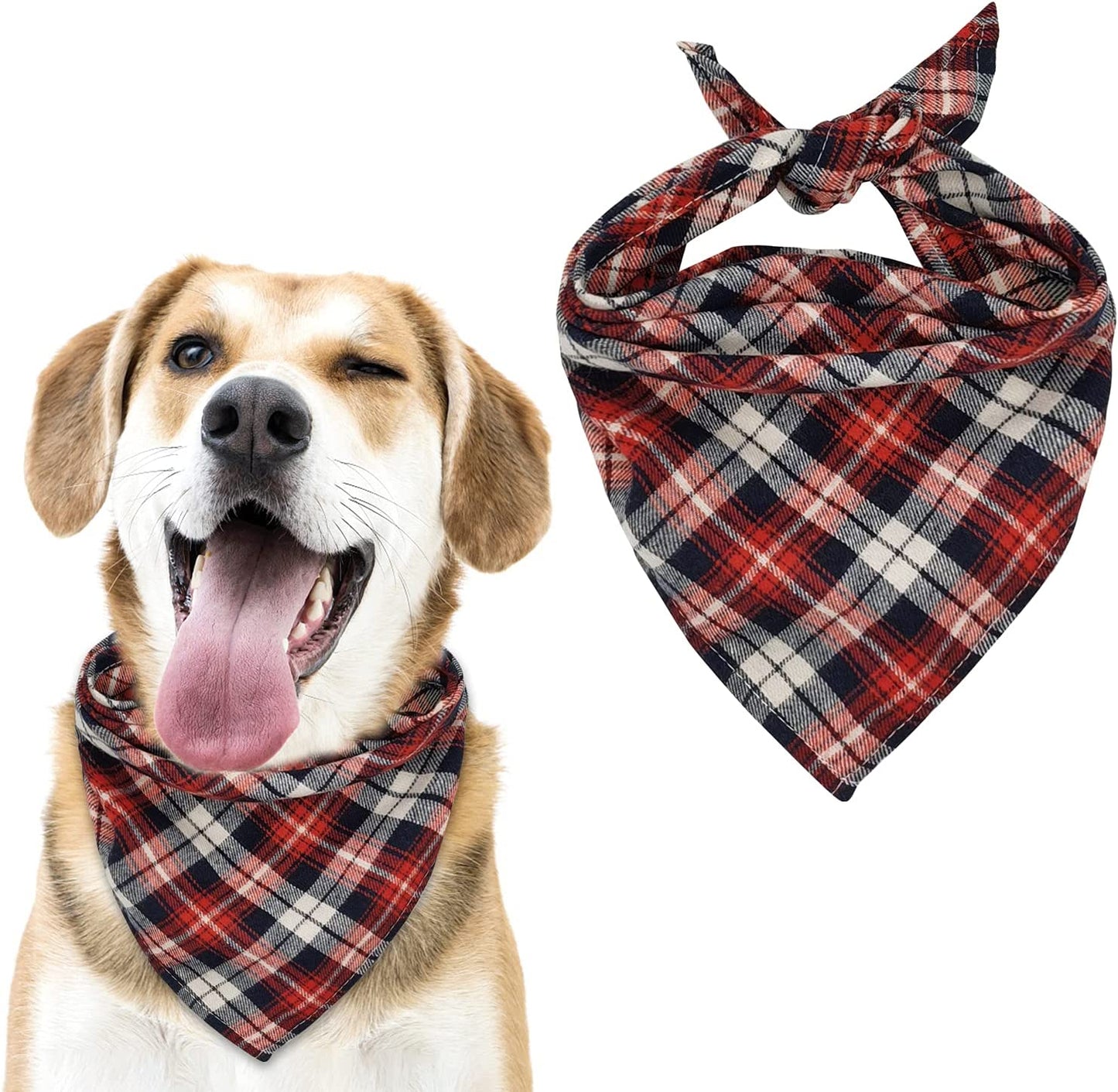 MJIYA Dog Bandana, Washable Reversible Kerchief Scarf, Bib with Adjustable Accessories for Small to Large Dog Puppy Cat, Gifts for Birthday, Easter, Christmas (Green & Red, L) Animals & Pet Supplies > Pet Supplies > Dog Supplies > Dog Apparel MJIYA Red & Black L 