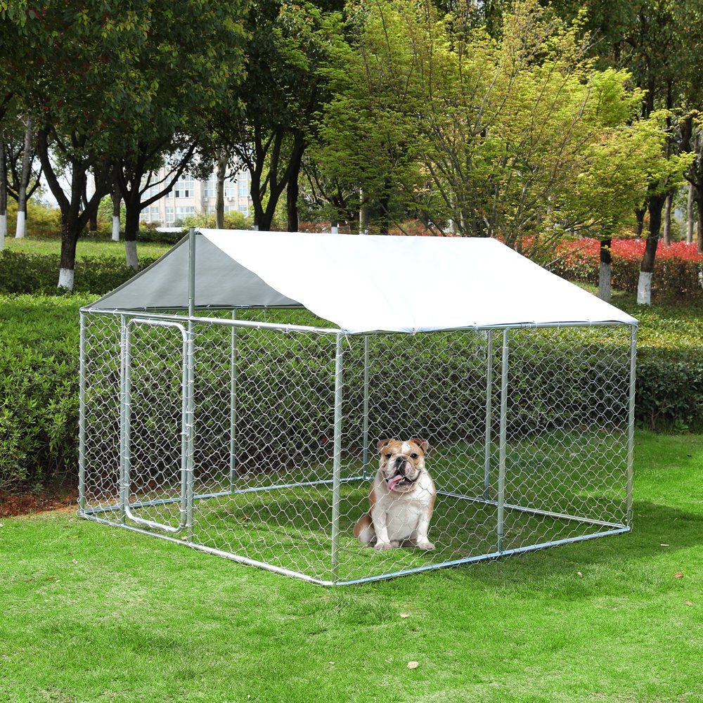 Outside Dog Kennels Playpen for Dogs Outdoor Dog Fence with Water-Roof Cover for Backyard Dog Run House Animals & Pet Supplies > Pet Supplies > Dog Supplies > Dog Kennels & Runs LVUYOYO   