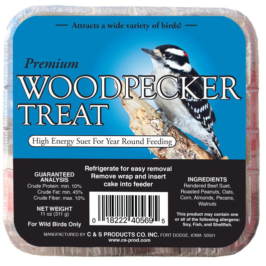 C&S Woodpecker Suet Treat, 11 Oz Cake, Wild Bird Food Animals & Pet Supplies > Pet Supplies > Bird Supplies > Bird Treats Central Garden and Pet   