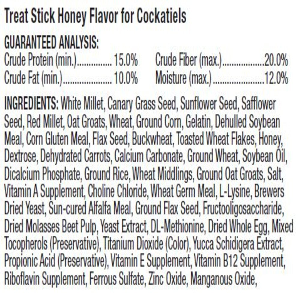 Kaytee Forti-Diet Honey Flavored Treat Stick for Cockatiels, Multipack Animals & Pet Supplies > Pet Supplies > Bird Supplies > Bird Treats Central Garden and Pet   