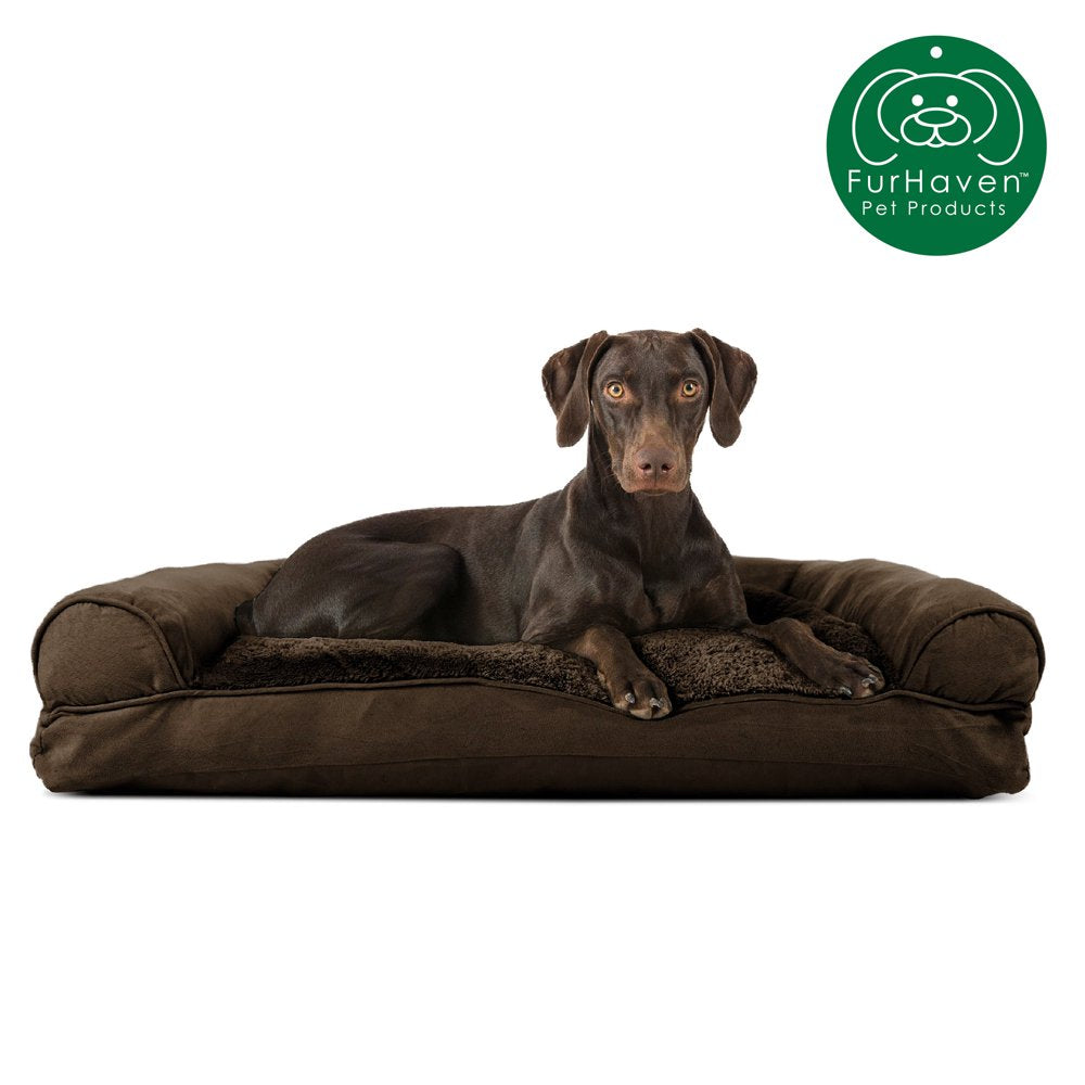 Furhaven Pet Products | Plush & Suede Pillow Sofa Pet Bed for Dogs & Cats, Espresso, Large Animals & Pet Supplies > Pet Supplies > Cat Supplies > Cat Beds FurHaven Pet L Espresso 