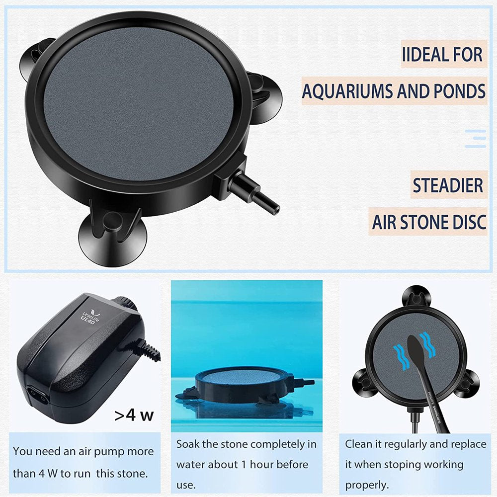 CHAOMA Air Stone Disc Bubble Diffuser Aquarium Oxygen Diffuser Fish for Tank Bubbler round Air Stone Kit for Hydroponics Air Pu Animals & Pet Supplies > Pet Supplies > Fish Supplies > Aquarium Air Stones & Diffusers Chaoma   