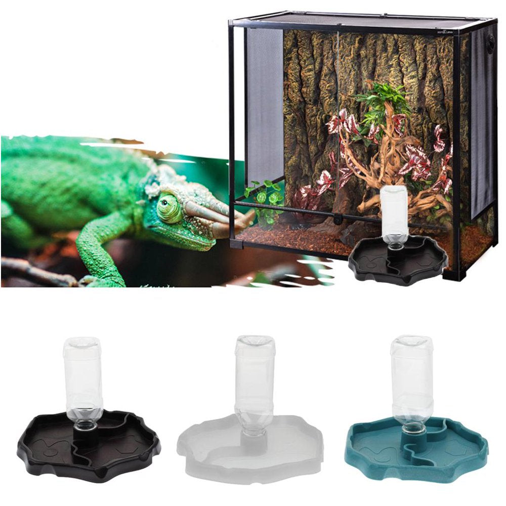 Reptile Waterer Refilling Water Dispenser Feeding Water Bowl with Bottle, Automatic Reptile Tortoise Gecko Feeding Bowl , Noctilucence Animals & Pet Supplies > Pet Supplies > Reptile & Amphibian Supplies > Reptile & Amphibian Habitat Accessories FITYLE   