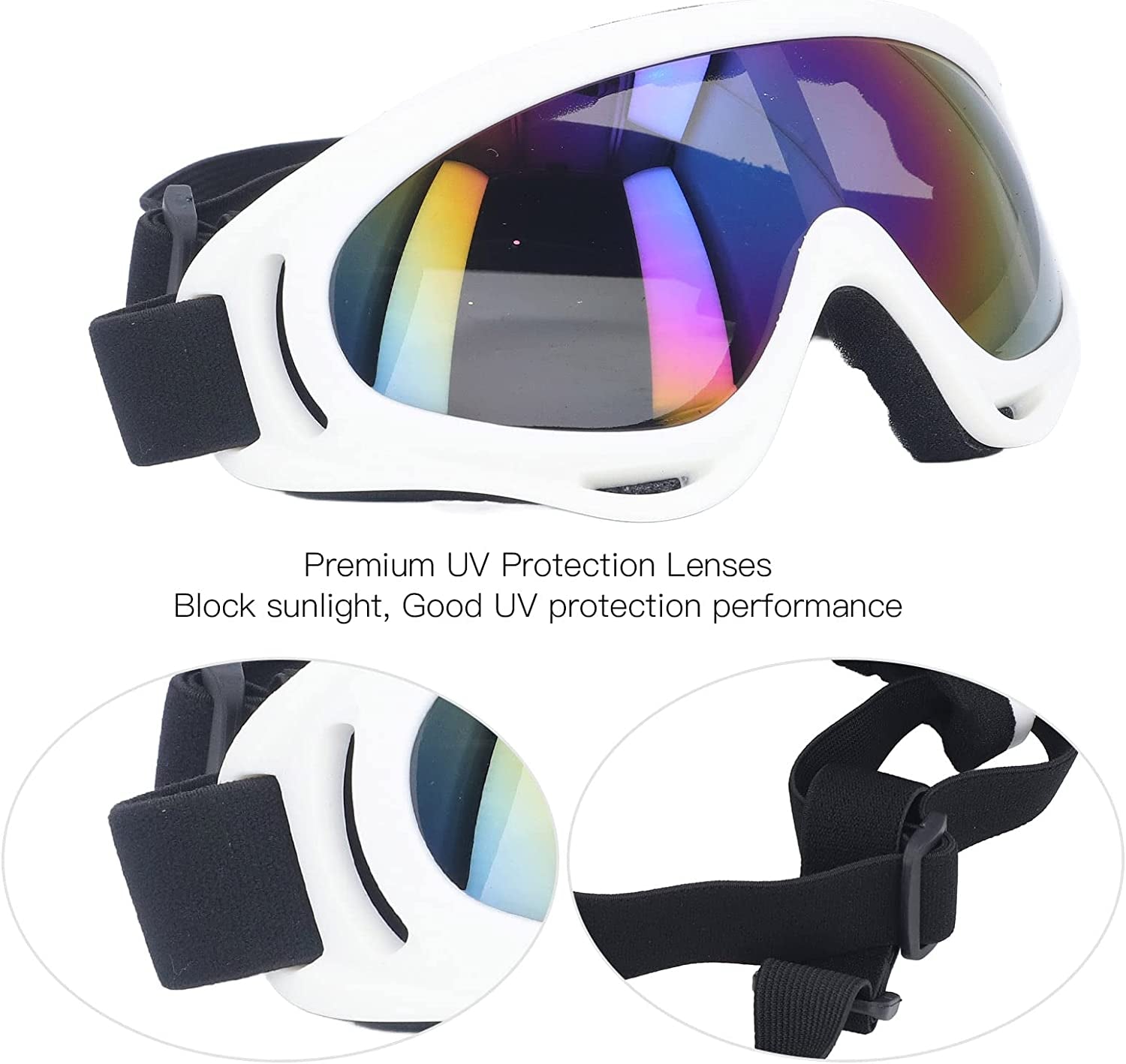 SUNGOOYUE UV Protection Windproof Snowproof Sunglasses, Adjustable Colorful Lens Large Dog Glasses Animals & Pet Supplies > Pet Supplies > Dog Supplies > Dog Apparel SUNGOOYUE   