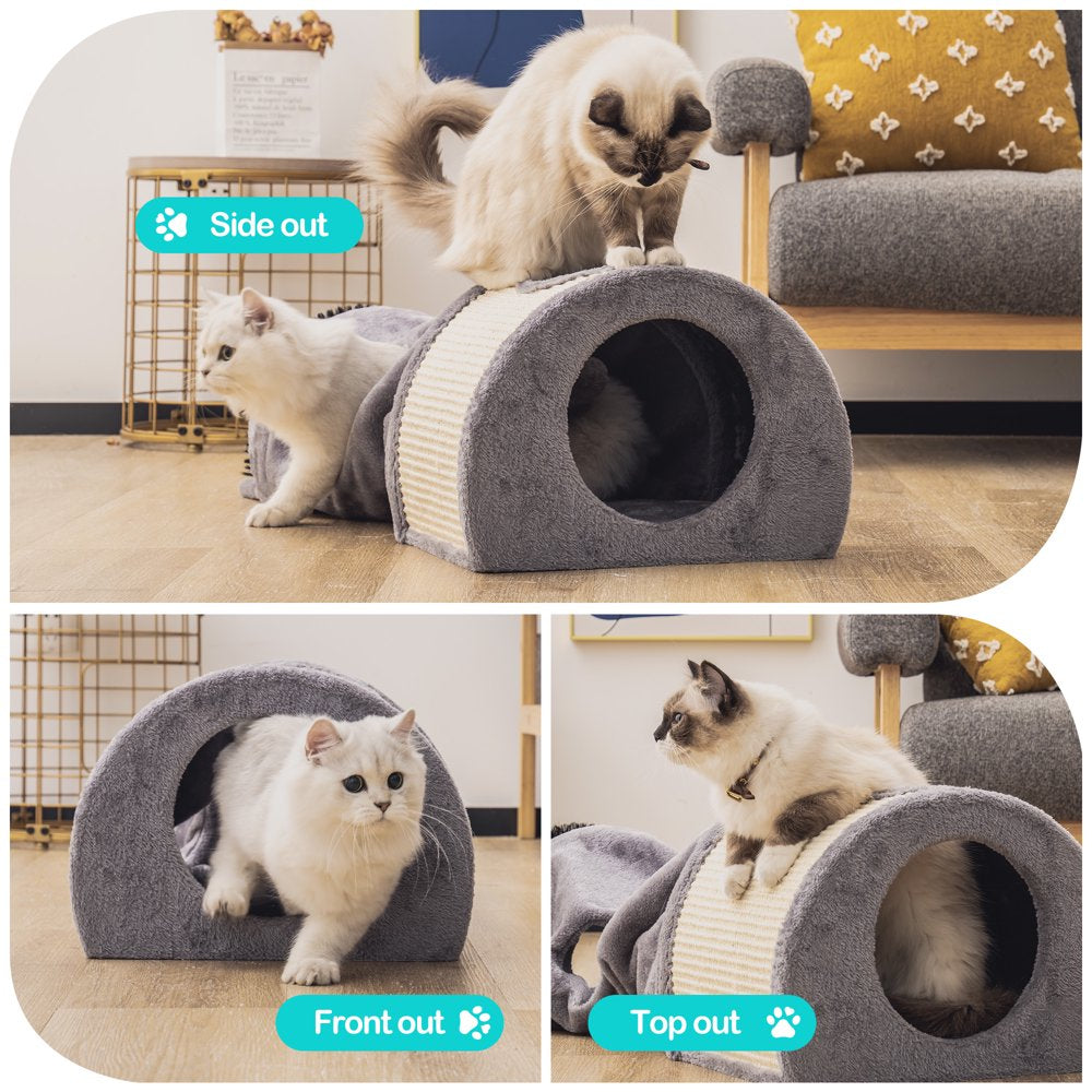 Cat Tunnel Bed Inlife Cat Scratching Bed with Self Groomer Massager Plush Balls Collapsible for Indoor Cats Animals & Pet Supplies > Pet Supplies > Cat Supplies > Cat Beds Inlife   