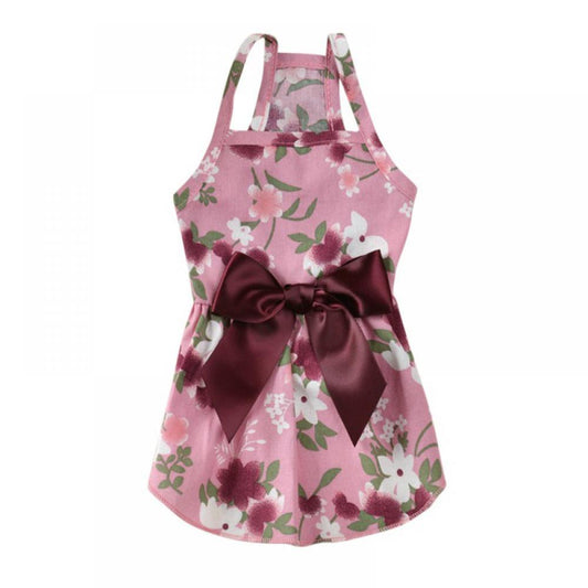 Dog Dresses for Small Dogs, Cute Dog Costume Girl Summer Floral Dog Dress, Color Dog Hair Bow, Dog Apparel Animals & Pet Supplies > Pet Supplies > Dog Supplies > Dog Apparel Sacredtree S Pink 