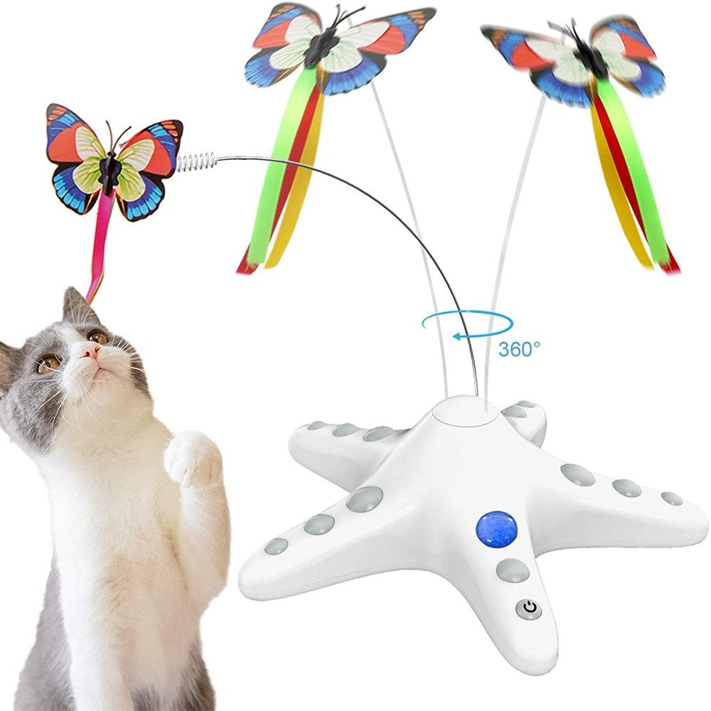 NPET Cat Toy, Interactive Cat Toy for Indoor Cats/Kitten, Automatic Rotating Butterfly Cat Toy with Sensor Switch Animals & Pet Supplies > Pet Supplies > Cat Supplies > Cat Toys NPET   