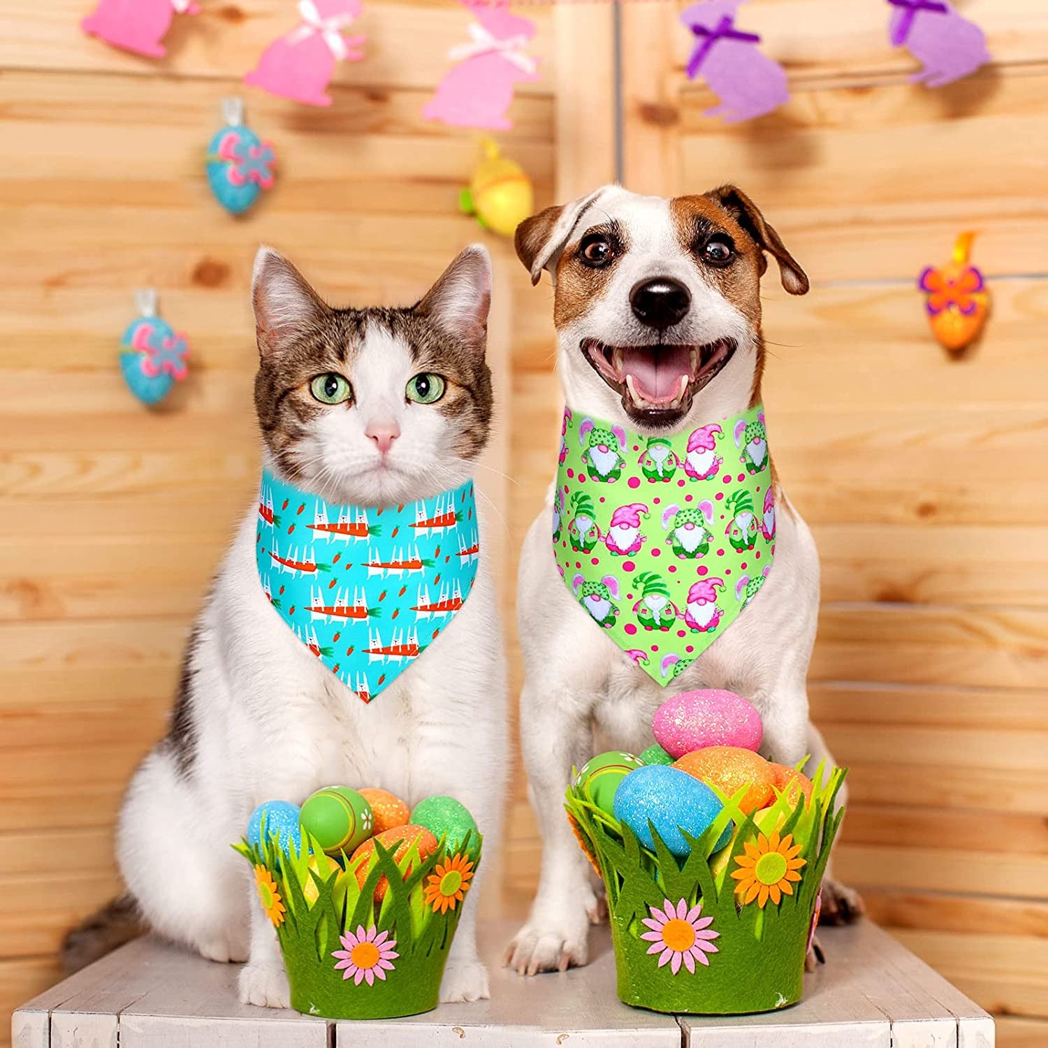 20 Pcs Easter Dog Bandana Easter Pet Scarf Washable Dog Triangle Bibs Rabbit Egg Carrot Pet Scarfs Adjustable Pet Triangle Washable Kerchief for Easter Dogs Cats (Rabbit, L) Animals & Pet Supplies > Pet Supplies > Dog Supplies > Dog Apparel Eccliy   