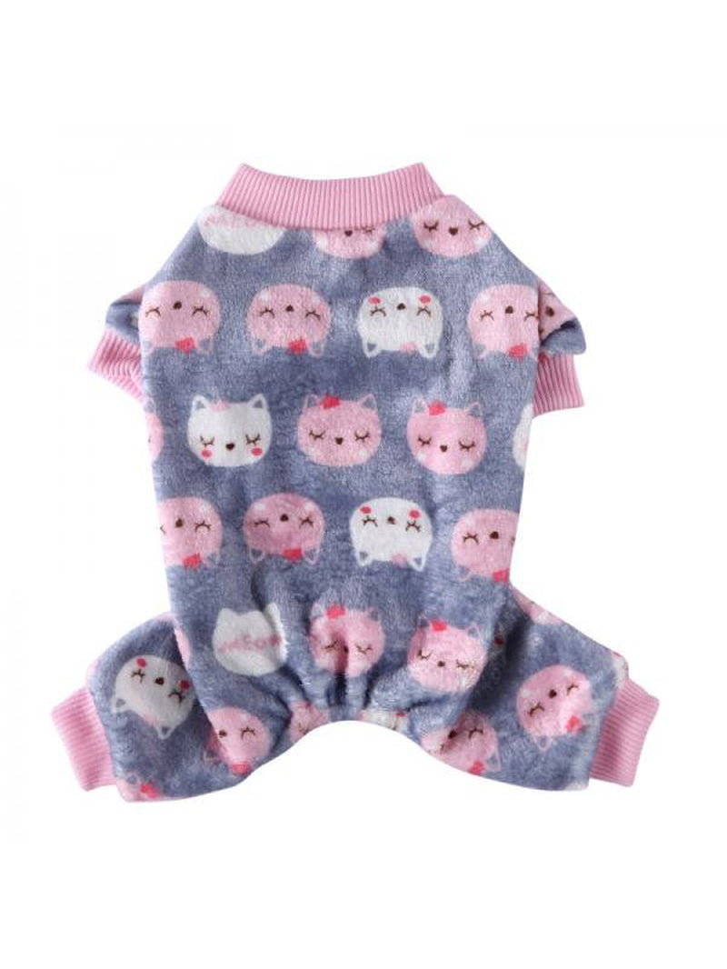 Catlerio Small Dog Fleece Soft Pajamas Jumpsuit Pet Puppy Cat Winter Clothes Warm Apparel Animals & Pet Supplies > Pet Supplies > Dog Supplies > Dog Apparel Catlerio XL Gray 