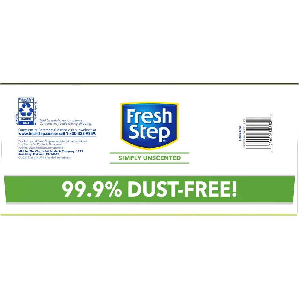 Fresh Step Simply Unscented Litter, Clumping Cat Litter, 25 Lbs Animals & Pet Supplies > Pet Supplies > Cat Supplies > Cat Litter The Clorox Company   