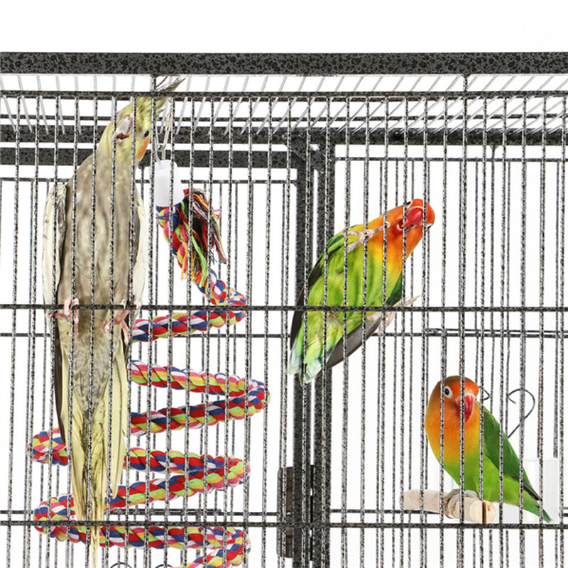 Smilemart 69" H Rolling Extra Large Metal Bird Cage with Detachable Stand for Parrots, Black Animals & Pet Supplies > Pet Supplies > Bird Supplies > Bird Cages & Stands SmileMart   